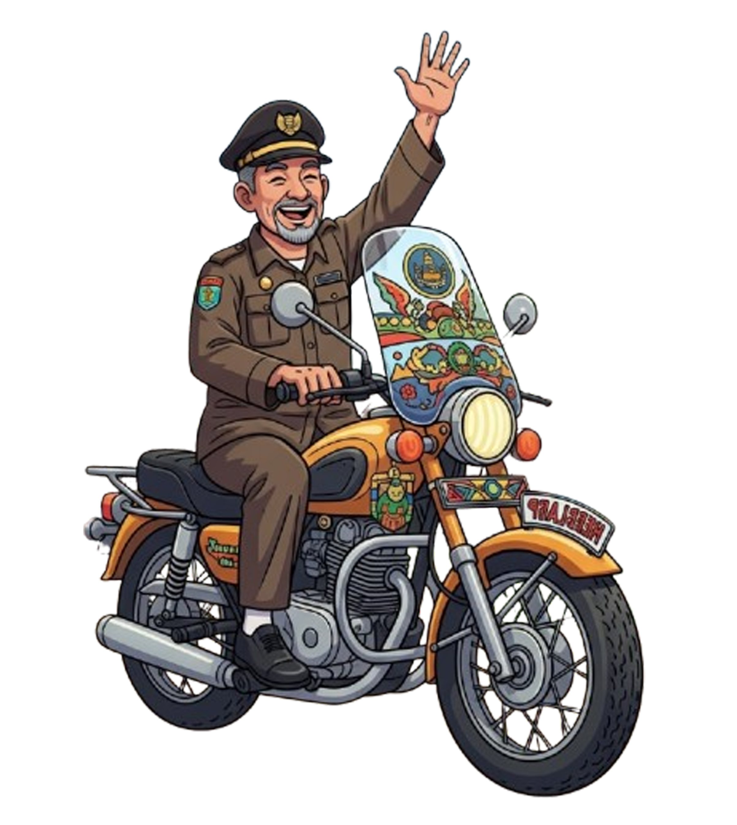 Pak RT naik motor